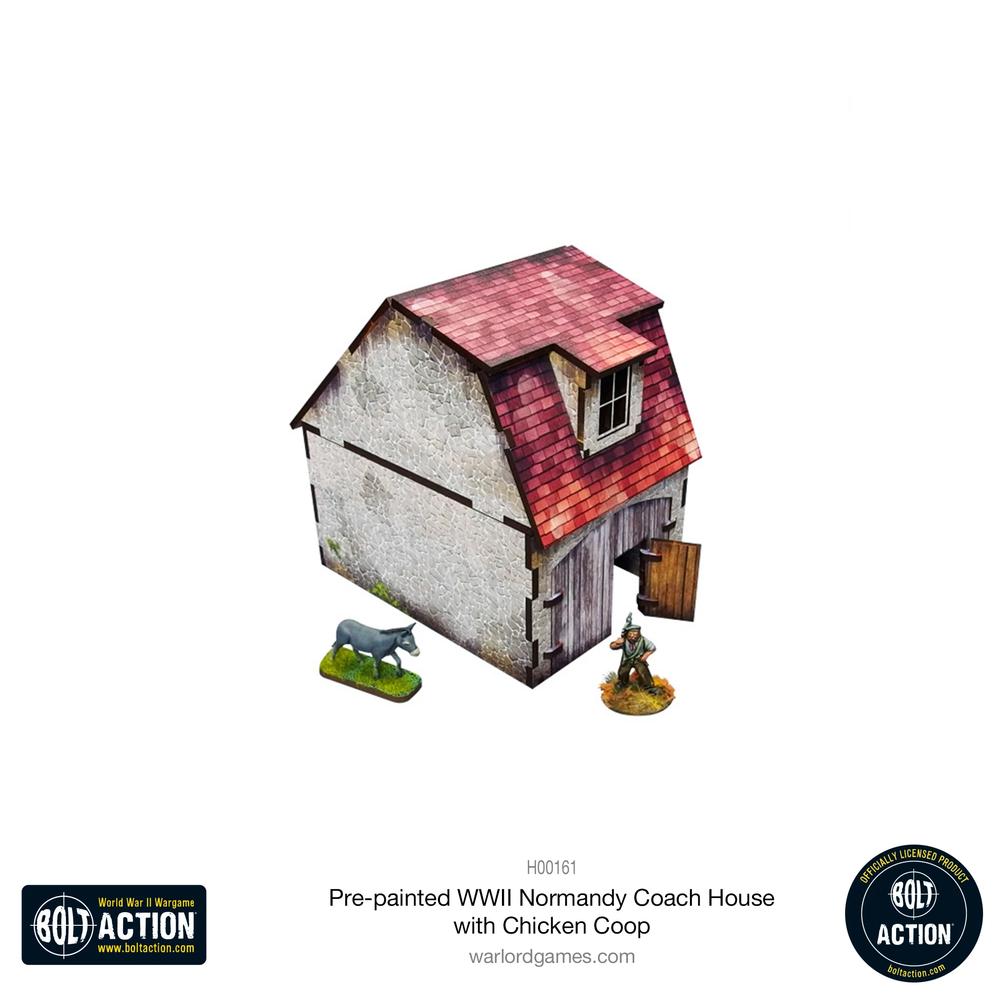 Bolt Action: Pre-painted WWII Normandy Coach House with Chicken Coop_1