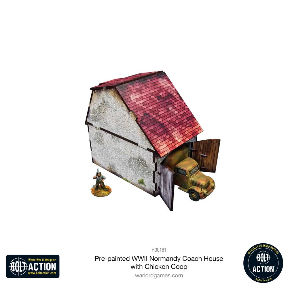 Bolt Action: Pre-painted WWII Normandy Coach House with Chicken Coop_3
