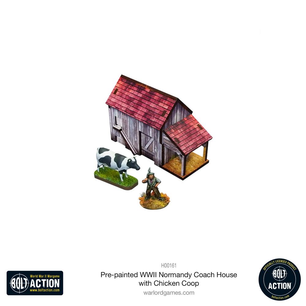 Bolt Action: Pre-painted WWII Normandy Coach House with Chicken Coop_4