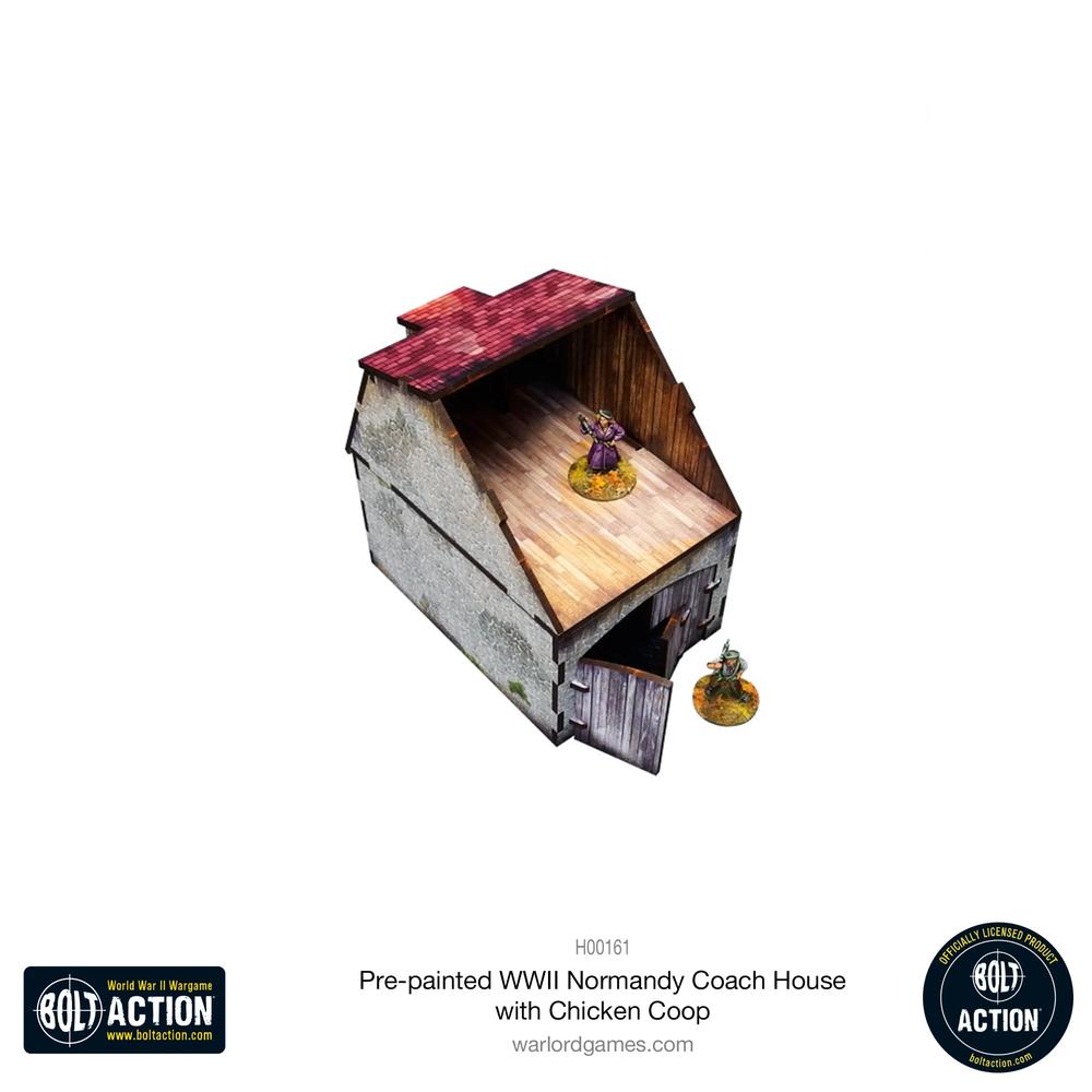 Bolt Action: Pre-painted WWII Normandy Coach House with Chicken Coop_5
