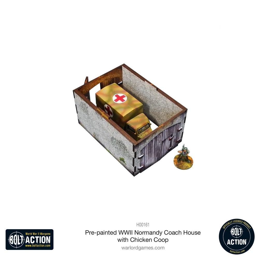 Bolt Action: Pre-painted WWII Normandy Coach House with Chicken Coop_6