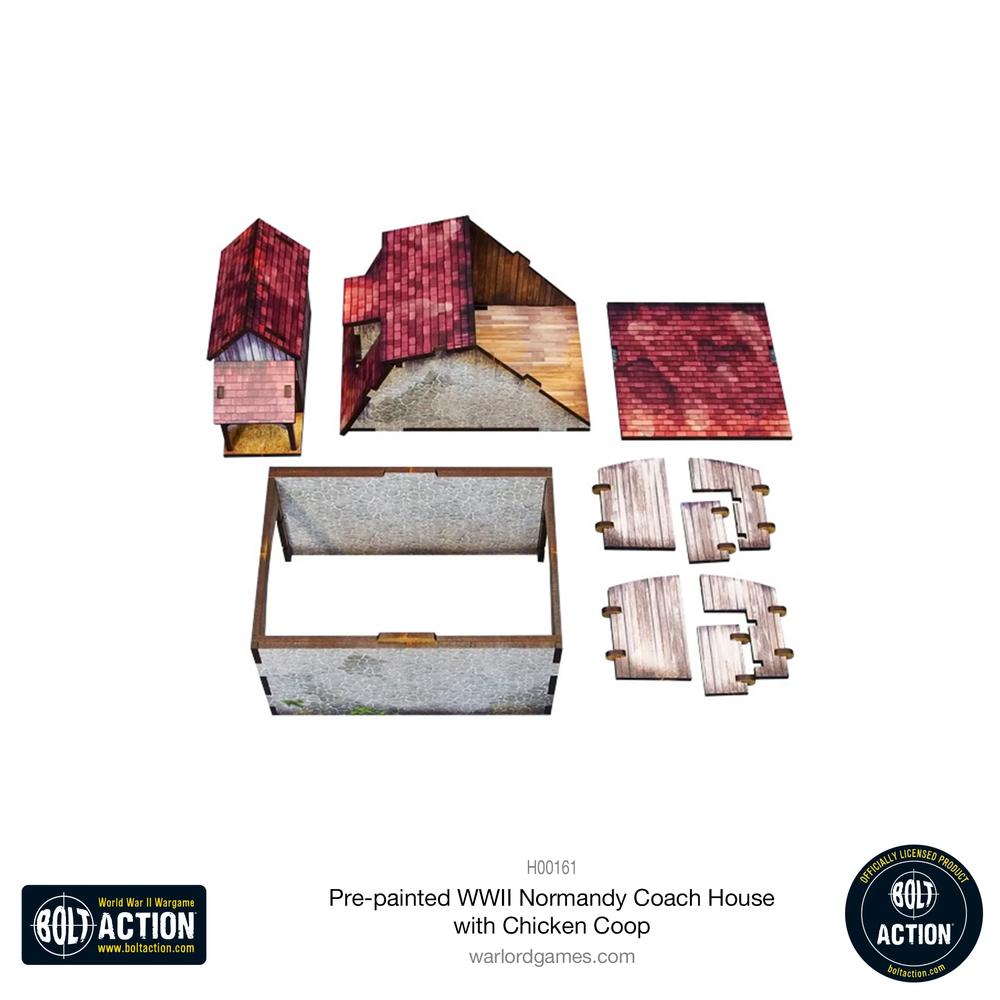 Bolt Action: Pre-painted WWII Normandy Coach House with Chicken Coop_7
