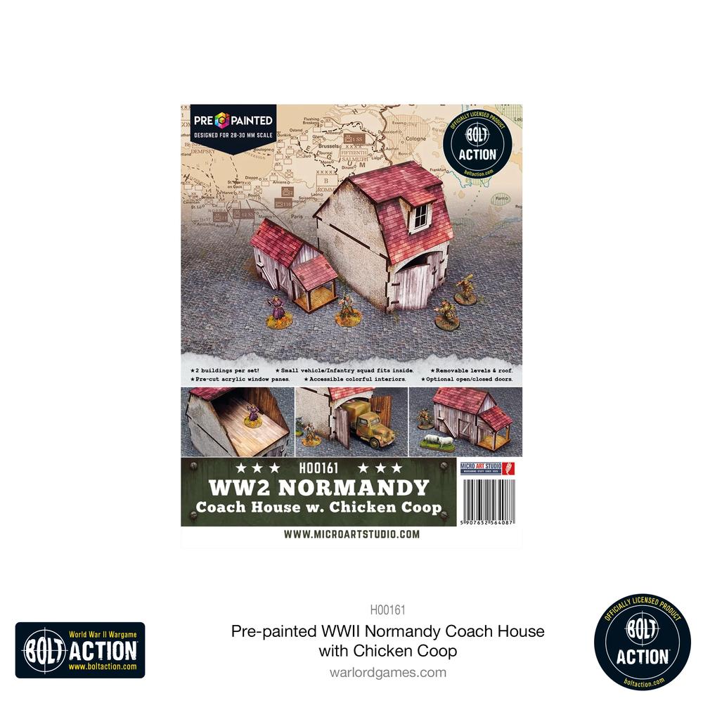 Bolt Action: Pre-painted WWII Normandy Coach House with Chicken Coop_8