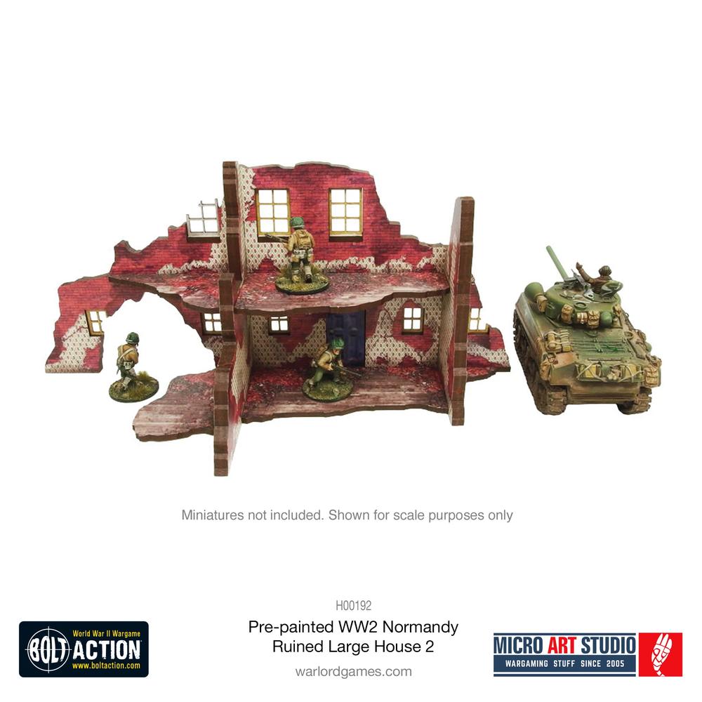 Bolt Action: WW2 Normandy Ruined Large House 2 PREPAINTED
