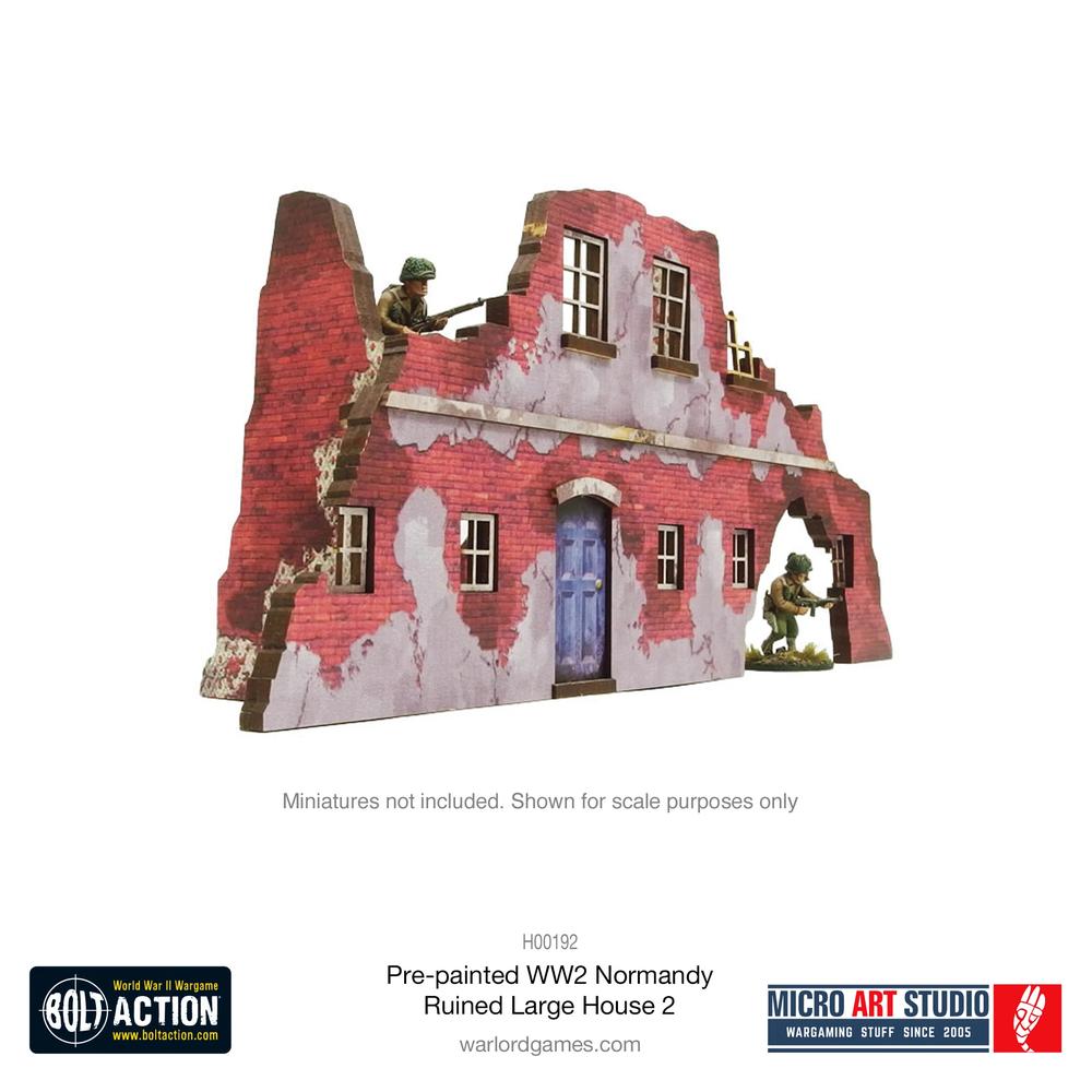 Bolt Action: WW2 Normandy Ruined Large House 2 PREPAINTED_3