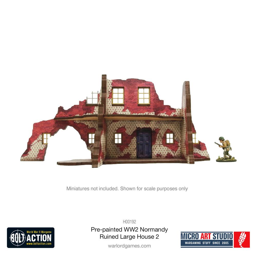 Bolt Action: WW2 Normandy Ruined Large House 2 PREPAINTED_4