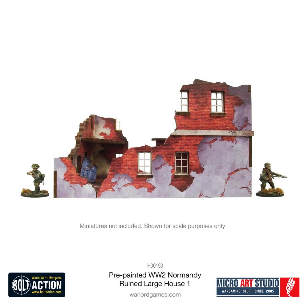 Bolt Action: WW2 Normandy Ruined Large House 1 PREPAINTED