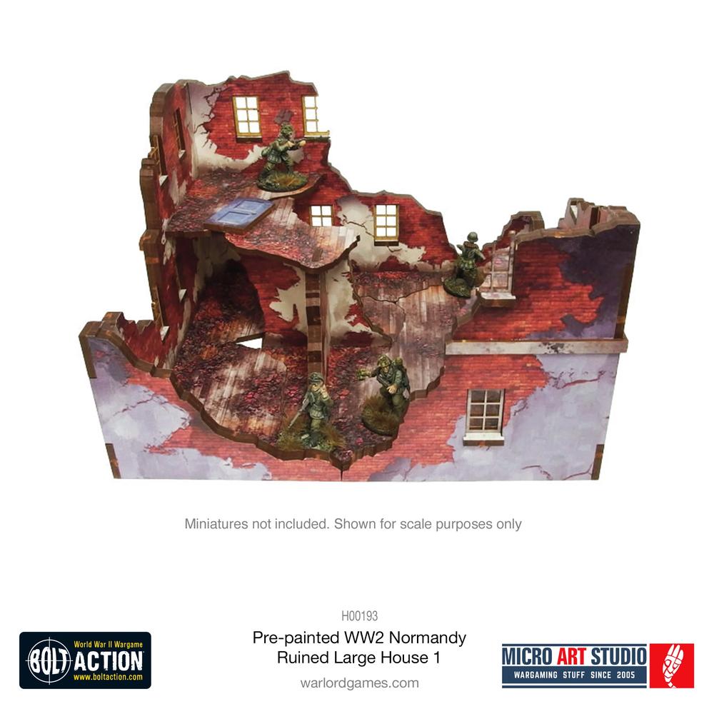 Bolt Action: WW2 Normandy Ruined Large House 1 PREPAINTED_2