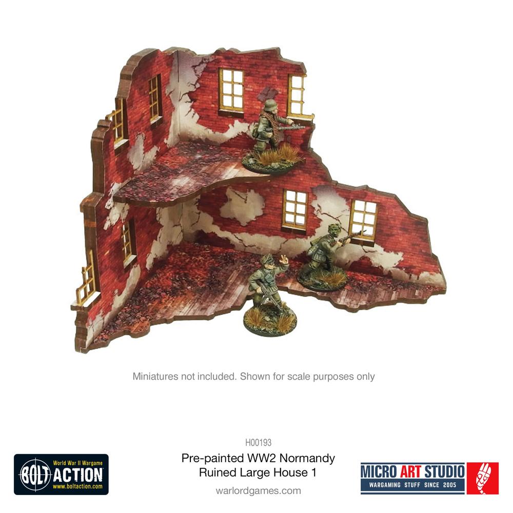 Bolt Action: WW2 Normandy Ruined Large House 1 PREPAINTED_3