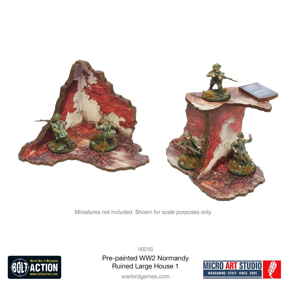 Bolt Action: WW2 Normandy Ruined Large House 1 PREPAINTED_4