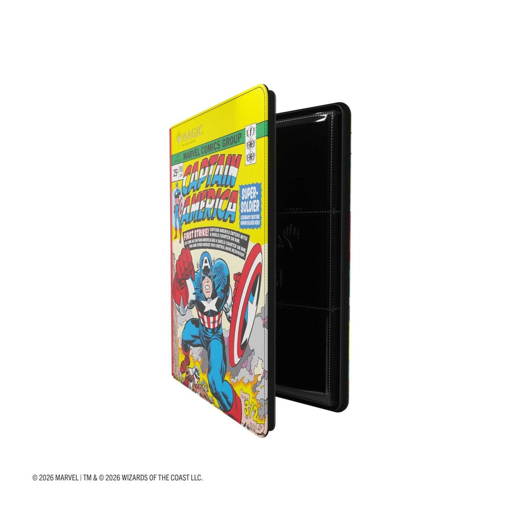 Gamegenic Magic: The Gathering Marvel Super Heroes Zip-Up Album 18-Pocket - Captain America/Black Panther | Zatu Games