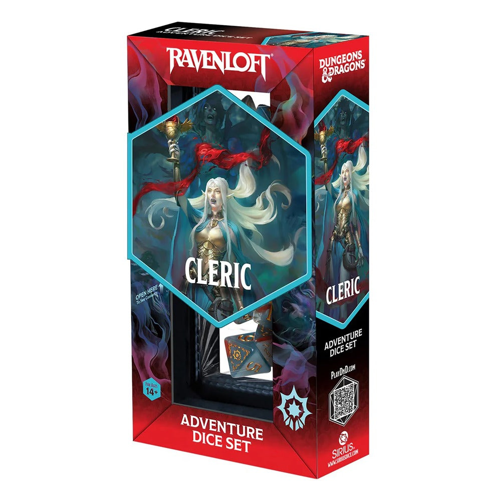 Dungeons & Dragons Adventure Dice Set - Cleric (Light Blue, Red) - Sirius Dice | Zatu Games